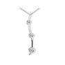 1/4ct Curve Style Three Diamond Pendant In 14k White Gold Image-1