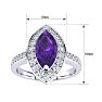1 Carat Marquise Amethyst and Diamond Ring In 14 Karat White Gold Image-5