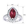 Garnet Ring: Garnet Jewelry: 1 Carat Marquise Garnet and Diamond Ring In 14 Karat White Gold Image-5