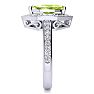 1 Carat Marquise Peridot and Diamond Ring In 14 Karat White Gold Image-4