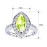 1 Carat Marquise Peridot and Diamond Ring In 14 Karat White Gold Image-5