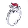 1 Carat Marquise Ruby and Diamond Ring In 14 Karat White Gold Image-2