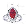 1 Carat Marquise Ruby and Diamond Ring In 14 Karat White Gold Image-5