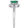 3/4ct Marquise Emerald and Diamond Ring Crafted In Solid 14K White Gold Image-3
