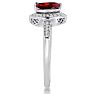 Garnet Ring: Garnet Jewelry: 3/4ct Marquise Garnet and Diamond Ring Crafted In Solid 14K White Gold Image-3