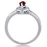 Garnet Ring: Garnet Jewelry: 3/4ct Marquise Garnet and Diamond Ring Crafted In Solid 14K White Gold Image-4
