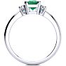 1ct Emerald and Diamond Ring Crafted In Solid 14K White Gold Image-3