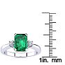 1ct Emerald and Diamond Ring Crafted In Solid 14K White Gold Image-5