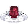 Garnet Ring: Garnet Jewelry: 1ct Garnet and Diamond Ring Crafted In Solid 14K White Gold Image-1