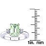 1ct Green Amethyst and Diamond Ring Crafted In Solid 14K White Gold Image-5