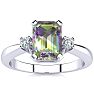 3 Carat Octagon Shape Mystic Topaz Ring With Diamonds In 14 Karat White Gold Image-1