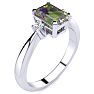 3 Carat Octagon Shape Mystic Topaz Ring With Diamonds In 14 Karat White Gold Image-2