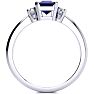 1ct Sapphire and Diamond Ring Crafted In Solid 14K White Gold Image-3