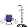 1ct Sapphire and Diamond Ring Crafted In Solid 14K White Gold Image-5