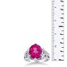 Pink Gemstones 6 Carat Oval Shape Pink Sapphire and Diamond Ring In 14K White Gold Image-5