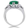 6ct Oval Emerald and Diamond Ring Crafted In Solid 14K White Gold Image-3