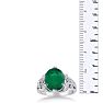 6ct Oval Emerald and Diamond Ring Crafted In Solid 14K White Gold Image-5
