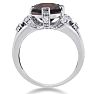 Garnet Ring: Garnet Jewelry: 6ct Oval Garnet and Diamond Ring Crafted In Solid 14K White Gold Image-3