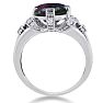 6 Carat Oval Shape Mystic Topaz Ring With Diamonds In 14 Karat White Gold Image-3