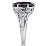 6 Carat Oval Shape Mystic Topaz Ring With Diamonds In 14 Karat White Gold Image-4