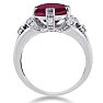 6ct Oval Ruby and Diamond Ring Crafted In Solid 14K White Gold Image-3