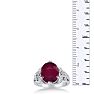 6ct Oval Ruby and Diamond Ring Crafted In Solid 14K White Gold Image-5