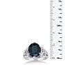 6ct Oval Sapphire and Diamond Ring Crafted In Solid 14K White Gold Image-5