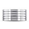 10 MM Polished Grooved Men's Titanium Ring Wedding Band Image-1