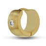 Men's 7 MM Brushed Gold Tone Stainless Steel Single Hoop Huggie Earring With Cubic Zirconia Accents
 Image-1