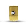 Men's 7 MM Brushed Gold Tone Stainless Steel Single Hoop Huggie Earring With Cubic Zirconia Accents
 Image-2