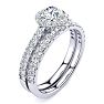 1/2 Carat Pave Halo Diamond Bridal Set in 14k White Gold Image-2