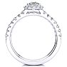 1/2 Carat Pave Halo Diamond Bridal Set in 14k White Gold Image-3