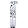 1/2 Carat Pave Halo Diamond Bridal Set in 14k White Gold Image-4