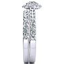 1 Carat Floating Pave Halo Diamond Bridal Set in 14k White Gold Image-4