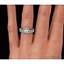 1 Carat Floating Pave Halo Diamond Bridal Set in 14k White Gold Image-7