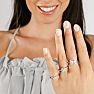 1/2 Carat Princess Cut Pave Halo Diamond Bridal Set in 14k White Gold
 Image-3