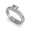 1/2 Carat Princess Cut Pave Halo Diamond Bridal Set in 14k White Gold
 Image-5