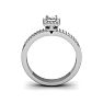 1/2 Carat Princess Cut Pave Halo Diamond Bridal Set in 14k White Gold
 Image-6