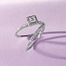 1/2 Carat Princess Cut Pave Halo Diamond Bridal Set in 14k White Gold
 Image-8
