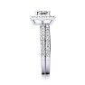 1 1/2 Carat Princess Cut Floating Pave Halo Diamond Bridal Set in 14k White Gold
 Image-4