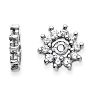 14K White Gold Halo Sun Diamond Earring Jackets, Fits 1/4-1/3ct Stud Earrings
 Image-1