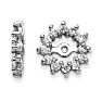 14K White Gold Halo Sun Diamond Earring Jackets, Fits 3/4-1ct Stud Earrings
 Image-1