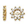 14K Yellow Gold Large Halo Sun Diamond Earring Jackets, Fits 3/4-1ct Stud Earrings
 Image-1