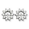 14K White Gold Large Halo Sun Diamond Earring Jackets, Fits 1 1/3-1 1/2ct Stud Earrings
 Image-1