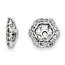 14K White Gold Floral Inspired Diamond Earring Jackets, Fits 1/3-1/2ct Stud Earrings
 Image-1