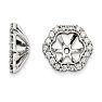 14K White Gold Floral Inspired Diamond Earring Jackets, Fits 1 3/4-2ct Stud Earrings
 Image-1