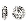 14K White Gold Modern Halo Diamond Earring Jackets, Fits 2ct Stud Earrings Image-1