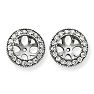 14K White Gold Ornate Diamond Earring Jackets, Fits 1 3/4-2ct Stud Earrings
 Image-1