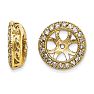 14K Yellow Gold Ornate Diamond Earring Jackets, Fits 3 3/4-4ct Stud Earrings
 Image-1