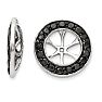14K White Gold Large Black Diamond Earring Jackets, Fits 3 3/4-4ct Stud Earrings
 Image-1